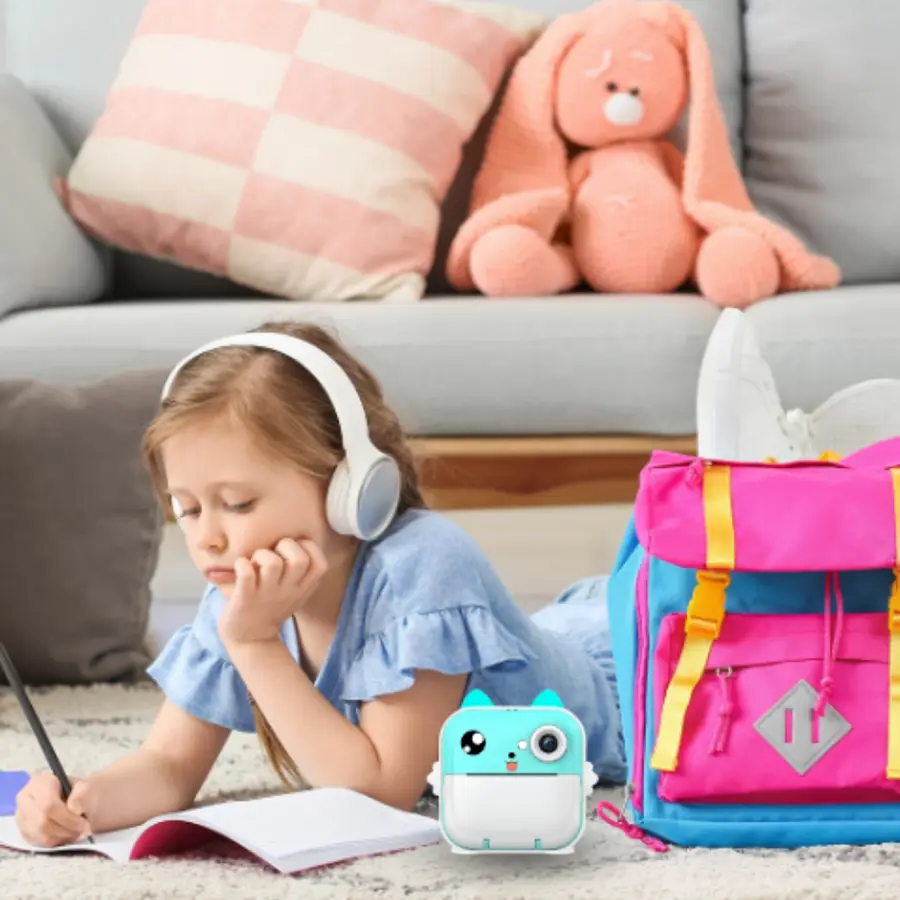 Aparat dla dzieci z drukarką termiczną Drukuś 2.0 Bluetooth różowy